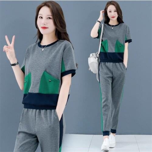 2021 Summer Fashion Tracksuits Ladies Tops And Pants Womens Vintage Two Piece Sets Casual Streetwear L-4XL