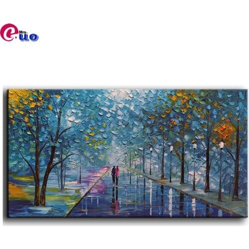 5D Diamond Painting Street Full Square Diamond Embroidery Oil painting street scene lovers Mosaic Rhinestone Pictures Home Decor