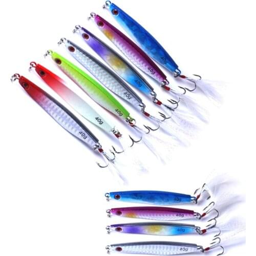 Metal Lure Fishing Spoon Sea Fishing Hard Lure Bait Spoon Fishing Tackle Metal Jigging lures 14g 21g 30g 40g 7PCS