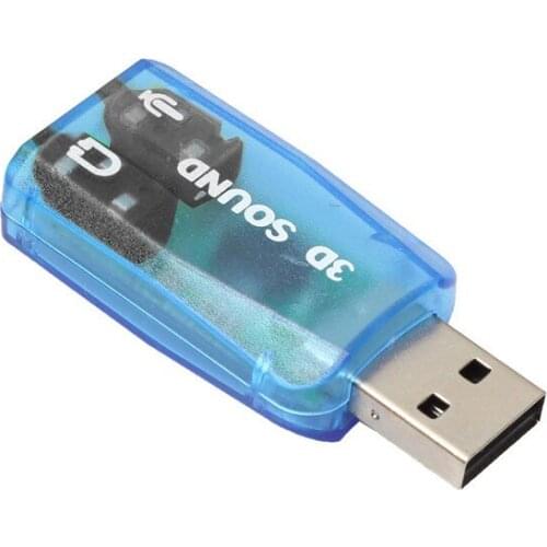 Audio Adapter USB 3D External Sound card 5.1 USB To 3.5mm mic headphone Jack Stereo Headset Computer Cables & Connectors