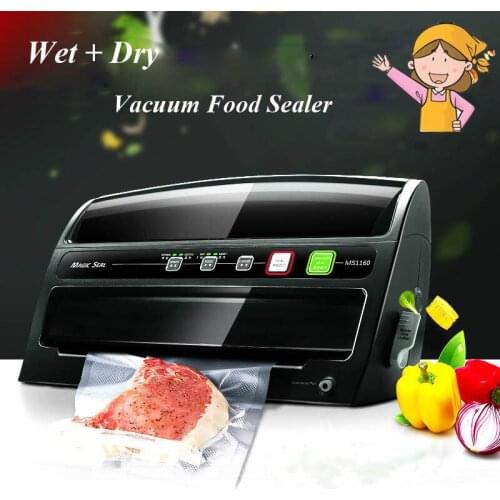 Automatic Dry+Wet Vacuum Food Sealer, Household Food Preservation, Multi-function Vacuum Film Sealing Machine MS1160