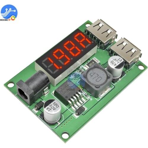 5V 3A 2 USB Dual USB Charger Module 12V/24V/36V to 5V 3A Power Converter Battery Car Charging Board for Phone MP3/MP4