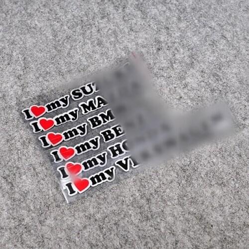 Car Styling Vinyl Sticker I LOVE MY CAR Auto Rear Windshield Window Tail Decorate Decals