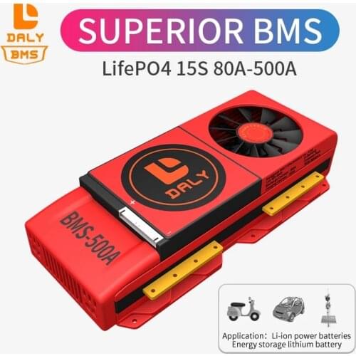 Daly BMS battery pack lifepo4 48V 18650 bms 15s 250A 300A 400A 500A common port with balance for solar energy