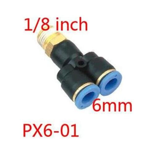 Free Shipping 10Pcs PX6-01 Y tee pneumatic tube fitting 6mm 1/8'' three joint