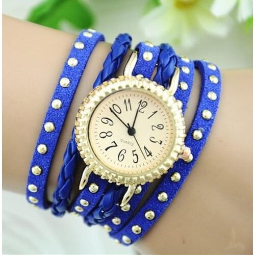 NEW Strip Watch women Fashion Strap PU Leather Watch Golden dots wrap wristwatch Dress woman Watch Dropshipping