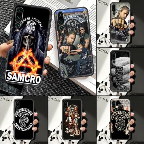 Sons of Anarchy TV logo Phone Case For Huawei P Mate P10 P20 P30 P40 10 20 Smart Z Pro Lite black soft back trend waterproof 3D