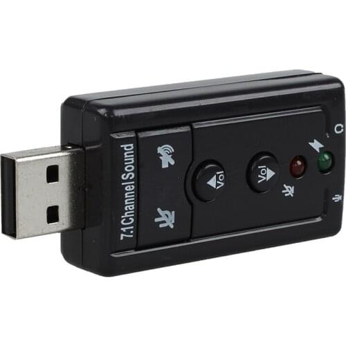 Black Sound Card 7.1 External USB 2.0 o Adapter Drivers CD