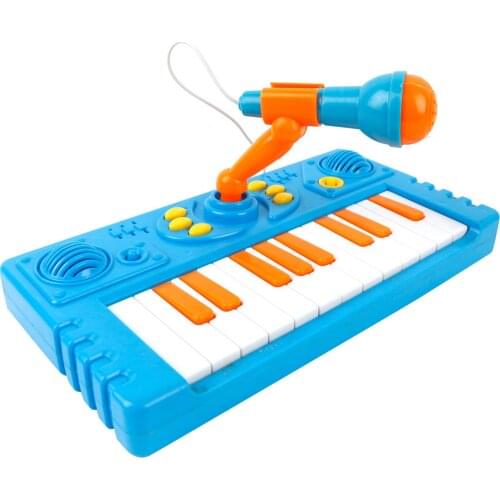 21 Keys Kids Cartoon Electronic Piano Toy Interactive Toddler Piano Keyboard Baby Piano Musical Toy with Microphone fo child