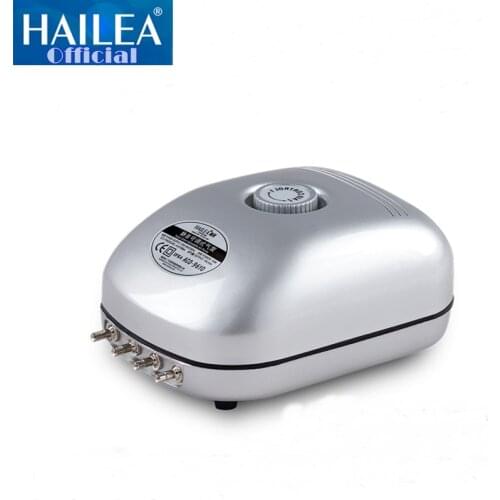 Hailea ACO9610 Adjustable SUPER QUIET Air Pumps 4 outlet ways Hydropomic Aquarium Air Compressor Oxygen Airpump W/ tube set