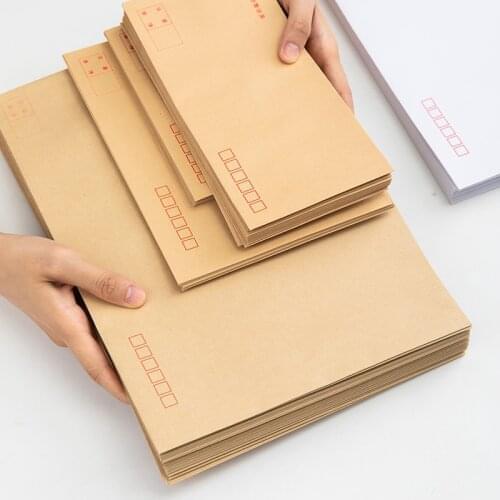 Brown Kraft Paper Envelope International Standard White Letter Pocket Business Office Files Documents Bills Students Sobres 3426