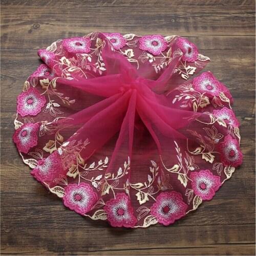 14Yards Lace Fabric Lace Trim Rose Red DIY Craft for Sewing Embroidered Lace Trim Clothing