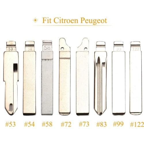 Kutery Remote Key Blade Blank #53 #54 #58 #72 #73 #83 # 99 #122 For Citroen C4L Triumph Peugeot 307 207 Fob VA2 HU83 SX9