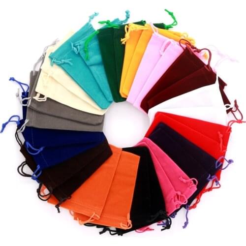 2pcs/lot 10x16 13x18 15x20cm Velvet Bag Bracelet Charms Jewelry Packaging Bags Drawstring Gift Bag Pouches Can Custom Own Logo