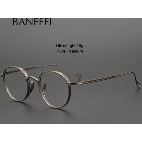 Men Pure Titanium Glasses Oval Women Vintage Japan Myopia Optical Prescription Eyeglasses Frames Clear Small Eyewear Oculos