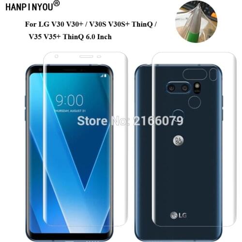 For LG V30 V30S V35 Plus ThinQ 6.0" Soft TPU Front Back Full Cover Screen Protector Transparent Protective Film + Clean Tools
