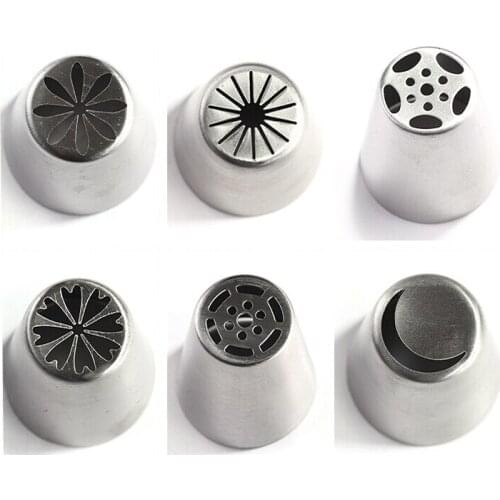 6PCS Stainless Steel Nozzles Russian Tulip Icing Piping Pastry Decorating Tips Cake Cupcake Decorator Rose Kitchen E109
