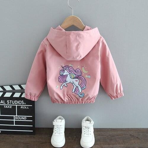 New 2021 Spring Autumn Children Clothes Unicorn Printing Baby Girls Clothing For Girls Jackets Long Sleeve Kids Coat 2-12 Years