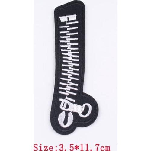 Prajna Punk Skull Patch Iron on Patches On Clothes Embroidered Patches for Clothing Cat Zipper Stripes DIY Applique Decor