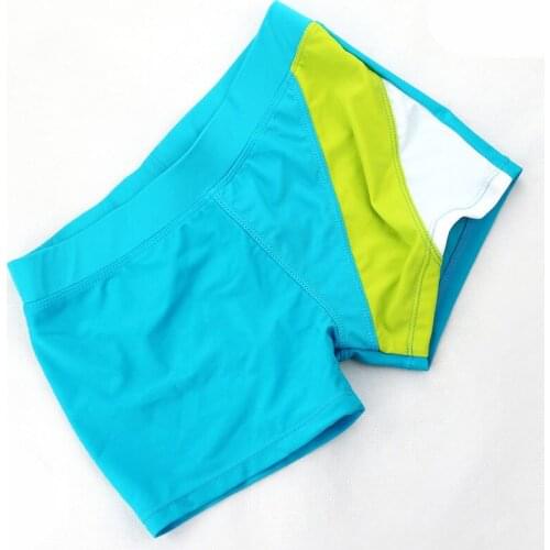 Boys Swim Trunks Light Blue Patchwork 8-16 Years Children One Piece Swimwear Kids Sandy Beach Shorts Teens Swimming Pool Wear