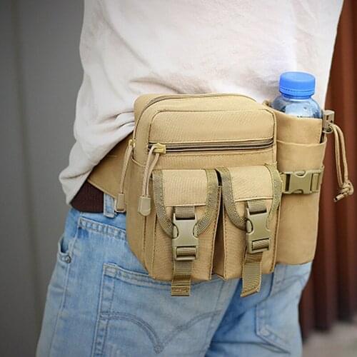 Men Waist Bag Tactical Waist Pack Pouch Water Bottle Holder Waterproof 800D Nylon Belt Bum Bag Waist Bag Hunting Cycling Gear