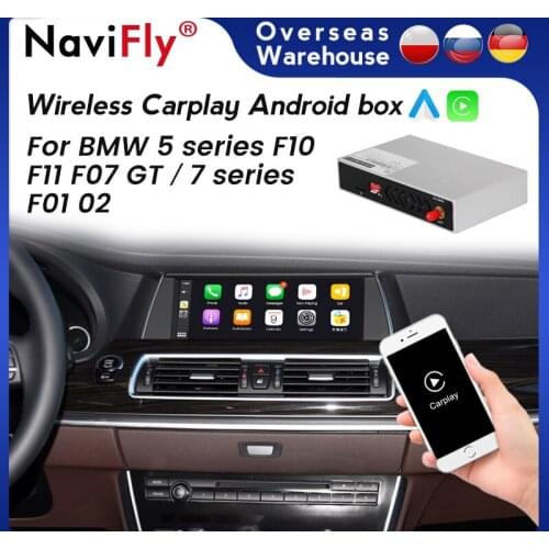 Android Auto Wireless Apple CarPlay Decoder Box for BMW 5series F10 F11 F07 GT/ 7 series F01 02 CIC NBT system Mirror Link