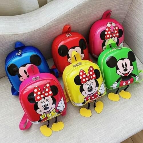 Disney Backpack 3D Mochila Escolar Minnie Mickey Kindergarten EVA Schoolbag Hard Shell Backpack Cartoon Lovely Kids