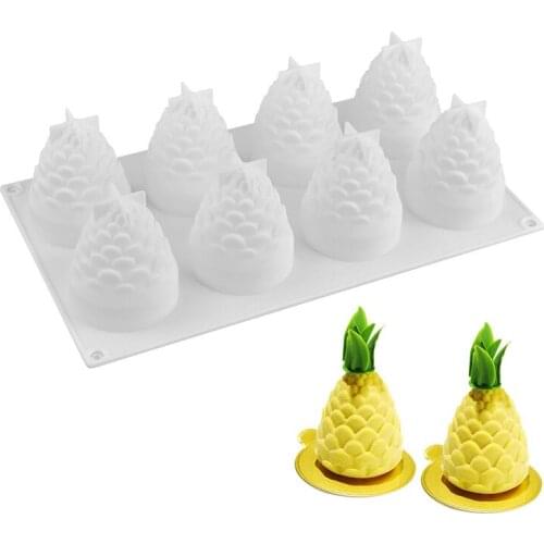 8 Holes Pineapple Pinecones Shape Silicone Cake Molds DIY Baking Tools for Cakes Mousse Ice Cream Dessert Kitchen Accessories