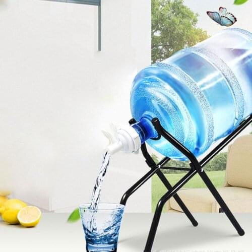 Foldable 5 Gallon Water Bottle Jug Dispenser Cooler Stand Rack Holder With 55mm Nozzle Valve Wooden Stick Set