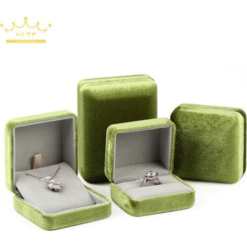 Iron Wrapped Corduroy Gift Storage Box Ring Necklace Decoration Box Pendant Bracelet Collection Jewelry Box