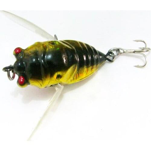 Y146 Winter Ice Fishing Lures Floating Insect Fly Tying Fishing Lure Cicada Baits 4cm/6g Artificial Hard Bait Pesca Tackle Hooks
