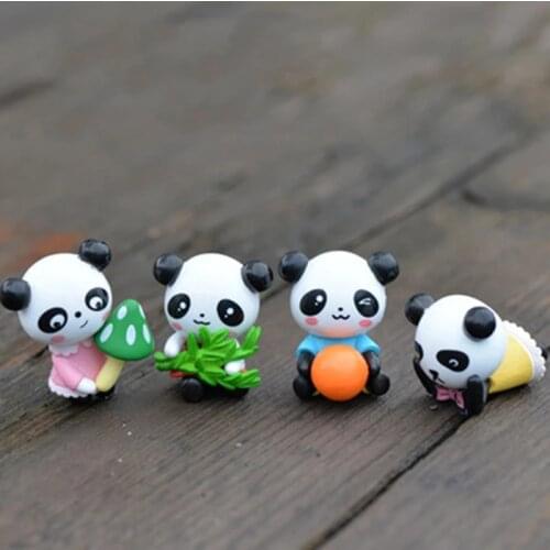 ZOCDOU 1 Piece China Panda Bear Cat Bearcat Model Small Statue Figurine Mini Crafts Ornament Miniatures DIY Home Garden Decor
