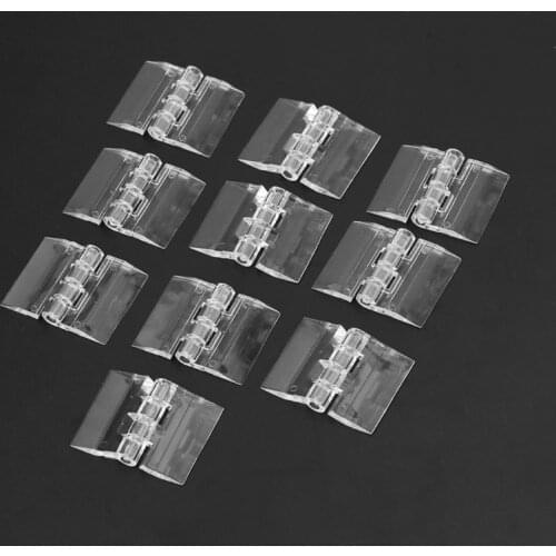 10Pcs Transparent Plastic Folding Hinges Durable Clear Acrylic Hinge Tools 25x33mm