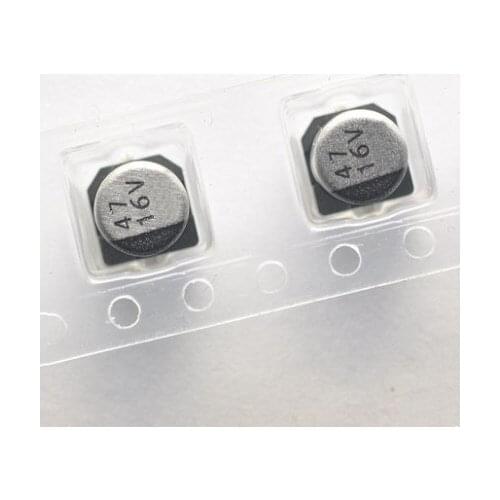 100pcs 16V 47UF 47UF 16V 5x5.4mm SMD Aluminum Electrolytic Capacitor