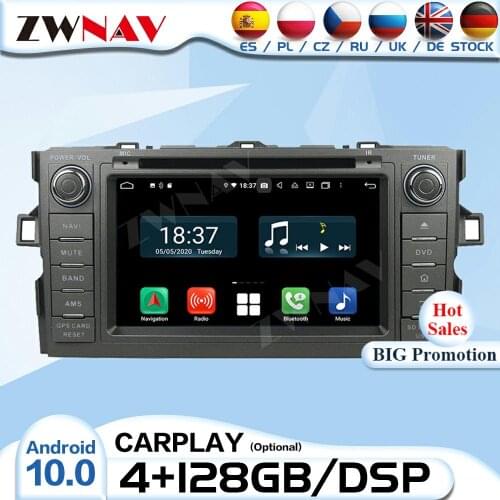 128G 2 Din Carplay Android Radio Receiver For Toyota Auris 2010 2011 2013 2014 Navi Audio Stereo Video Player CAR GPS Head Unit