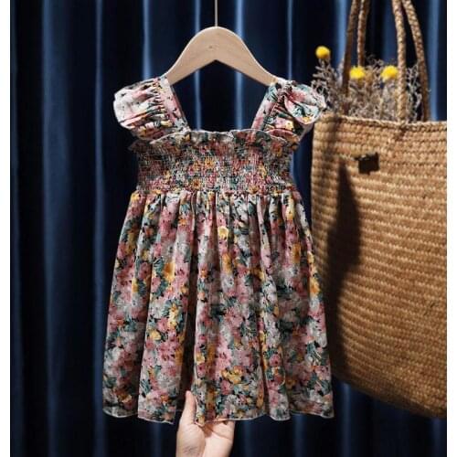 2021 Bear Leader Girls Floral Dresses New Fashion Sweet Kids Flowers Costumes Children Sleeveless Vestidos Toddler Baby Clothing