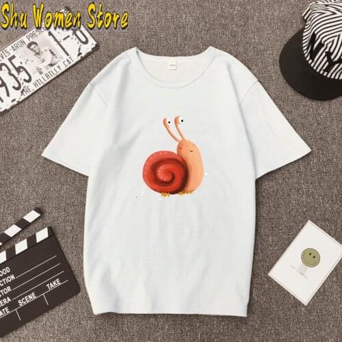 2020 New Fashion Cute Snail T-Shirt Women Beautiful Cartoon T-shirt Lovely Animal Design Tops Girl Fun Tee Hipster Female T Shir