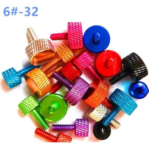 5Pcs 6#-32 Aluminum Alloy Hand Thumb Screw Color Screws For Computer Case DIY Hard Disk Graphics Card