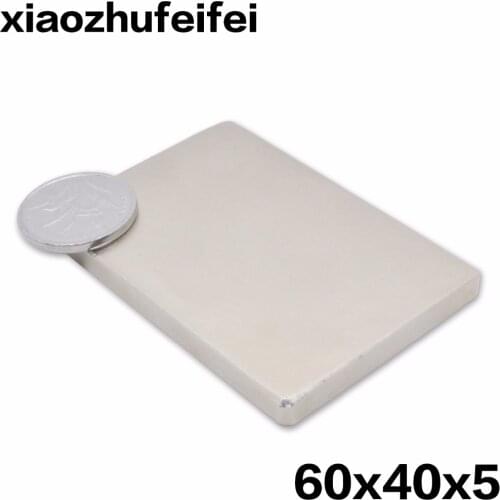 5pcs 60*40*5 N35 NdFeB Block 60x40x5 mm bar Strong Neodymium Permanent Magnets Rare Earth Magnet 60mmx40mmx5mm