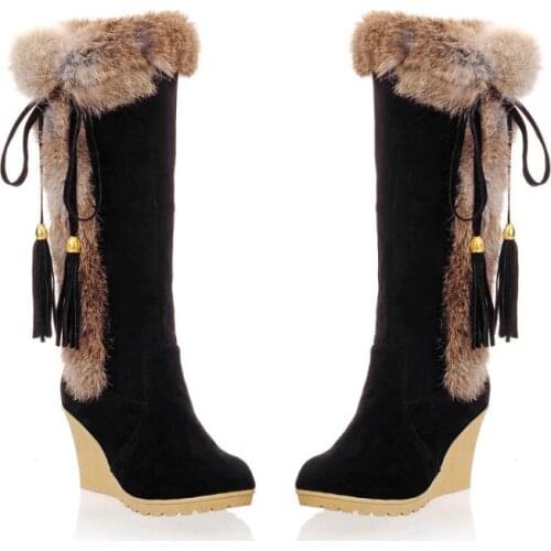 Wedge Boots Australia Womens Shoes Platform Plush Winter Footwear Booties Ladies Sexy Thigh High Heels High Sexy