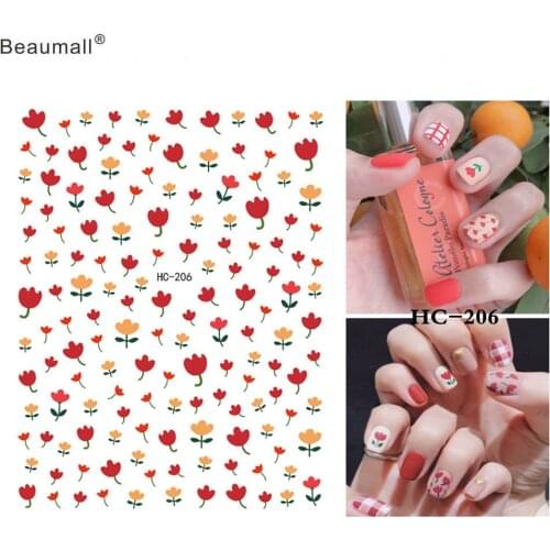 Florals Nails Art Manicure Back Glue Decal Decorations Nail Sticker For Nails Tips Beauty