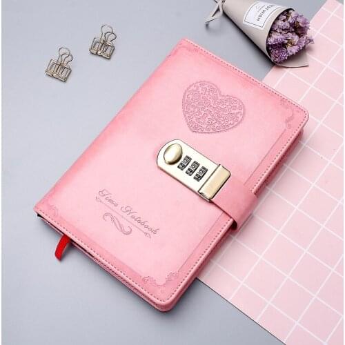 Diary B6 Password Book With Lock Retro Notebook Travel School Girls Gift A5 Notebook Journal Business Planner