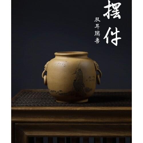 Violet arenaceous ears benevolent water jar tea furnishing articles yixing purple sand water jar