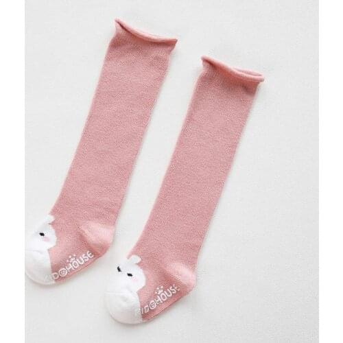 Knee High Baby Socks Newborn Infant Baby Pure Color Cartoon Cute Comfortable Socks for Girls Boys Anti Slip Casual Leg Warmers