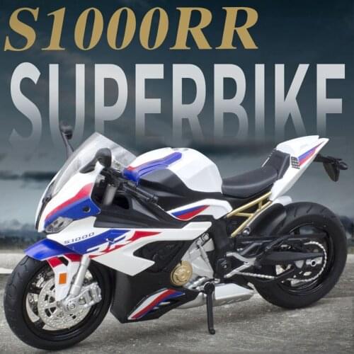 Hot 1:12 scale germany brand BM motorcycle S1000RR metal model with light sound diecast vehicle alloy toy collection for gifts