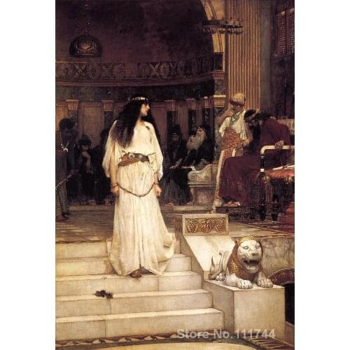 Canvas art Mariamne Leaving the Judgement Seat of Herod by John William Waterhouse paintings High quality Hand painted