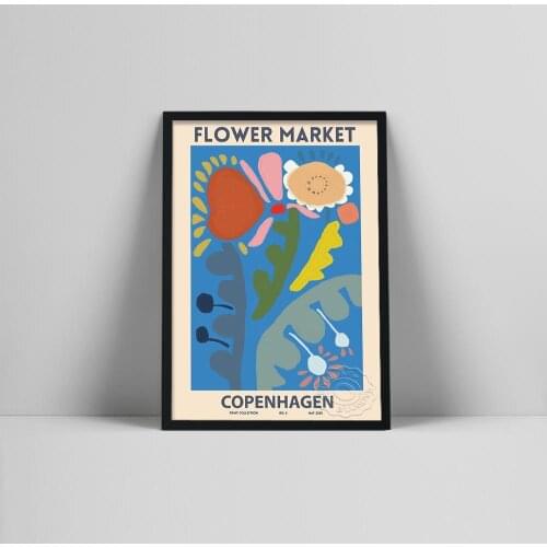 Copenhagen Print Collection Flower Market Canvas Painting Poster Vintage Watercolor Floral Botanical Poster Home Room Decor
