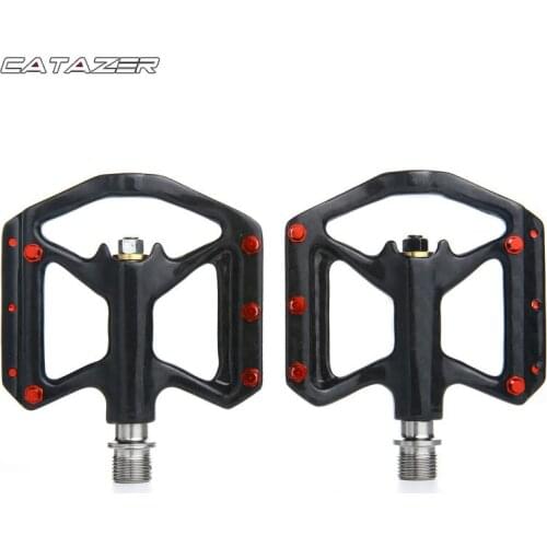 Lightweight Carbon Fiber Platform Pedals UltraLight Bike Pedals Titanium Axle Three Bearing MTB Road Bike Bicycle Pedals