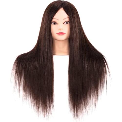 Aobocca Mannequin Training Head With 60 cm Long 85% Real Hair Styling Head Dummy Dolls Manikin Head For Hairdressers Hairstyles