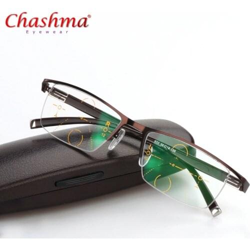 2017 ENW Titanium Alloy Quality Multifocal lenses Reading Glasses Men Fashion Half Rim Progressive Glasses Square diopter glasse